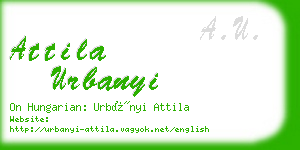 attila urbanyi business card